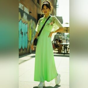 Vintage 1977 Seafoam Green Junior Bridesmaid Gown 🌸
